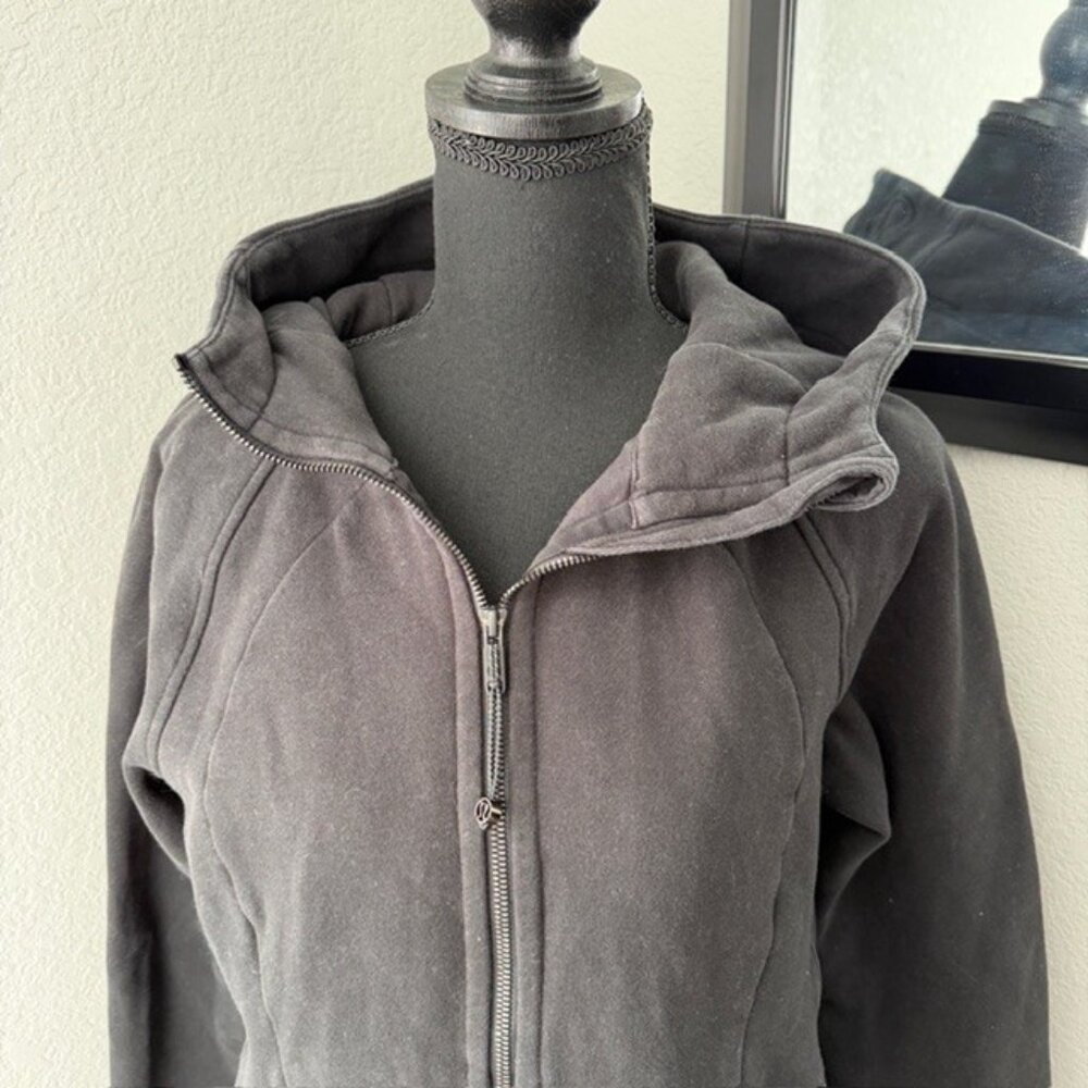 LULULEMON Scuba Full Zip Hoodie Sweatshirt Black Sz 10 - Picture 8 of 14